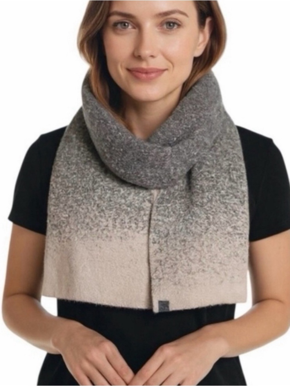 Barefoot Dreams Cozy Chic Lite Confetti Scarf In Smokey Green-Fog Gray NEW w/Tag